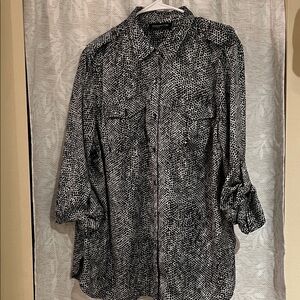 Jones New York Black/White Silky Women's Shirt